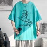 已注册/夏季太空人印花短袖T恤男大码半袖重磅体恤DX8585/P25，男装T恤，电商B316