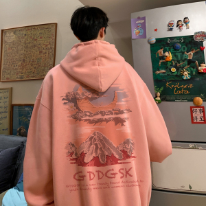 已注册/秋季美式复古卫衣男宽松连帽打底衫外套WY9301/P45加绒P50,卡通搭配衣服的app图片