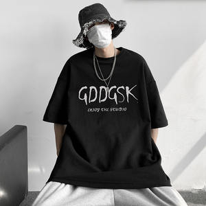 已注册/2025夏季港风短袖T恤男女生中性五分袖半袖体恤DX6666/P25图片