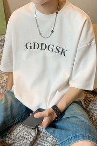 已注册/夏季白色猴子印花短袖T恤男大码体恤打底衫DT1425/P25图片