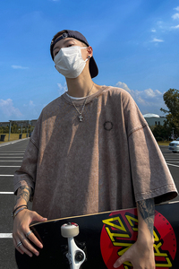水洗重磅新款夏季大码情侣舒适短袖T恤男生打底衫体恤 DT2188/P35图片