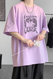 已注册/夏季紫色复古风短袖T恤男生宽松体恤打底衫DT9211/P25，男装T恤，电商B316