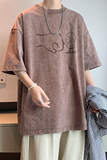 水洗重磅新款夏季情侣日系宽松短袖T恤男生打底衫体恤DT3621/P35，男装T恤，电商B316