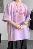 已注册/夏季潮牌紫色短袖T恤男大码情侣体恤打底衫DT1225/P25，男装T恤，电商B316