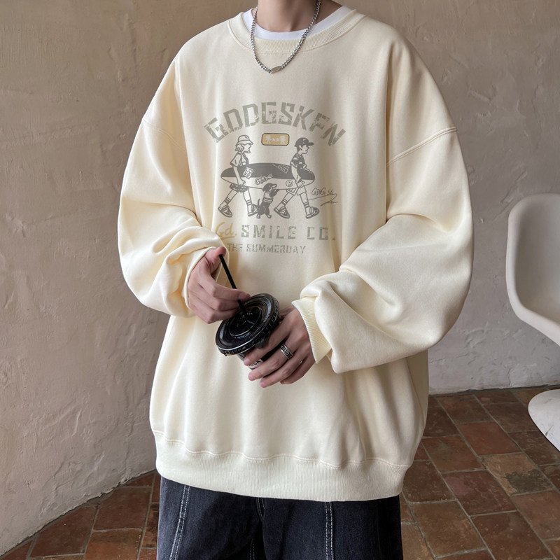 已注册/华棉秋季潮流宽松卫衣男圆领打底衫宽松外套WY1560/P35,男装卫衣,电商B316