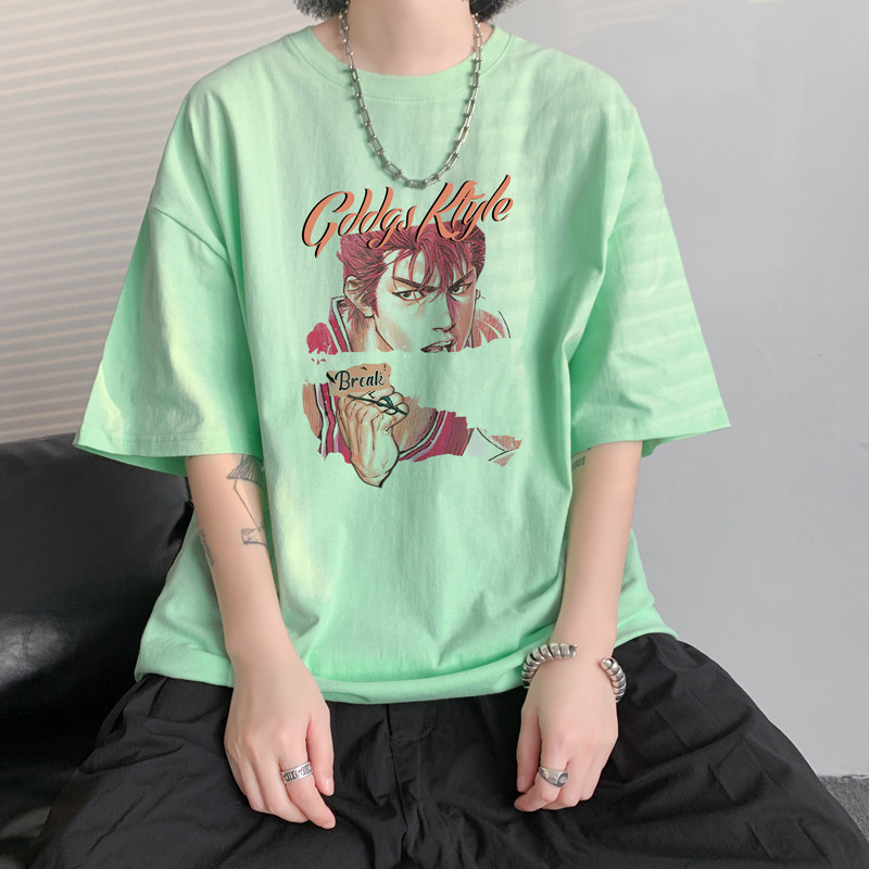 已注册/夏季卡通印花短袖T恤男宽松百搭体恤打底衫DT3654/P25,男装T恤,电商B316