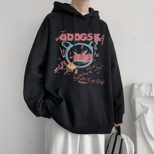 已注册/秋季印花连帽卫衣男港风ins外套宽松打底衫WY7386/P40图片
