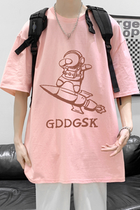 已注册/2025夏季太空人印花短袖T恤男港风半袖体恤DX8585/P25图片