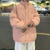 冬季高街宽松面包服男潮休闲保暖棉衣情侣立领大码外套MF9507/P90，男装棉衣，电商B316