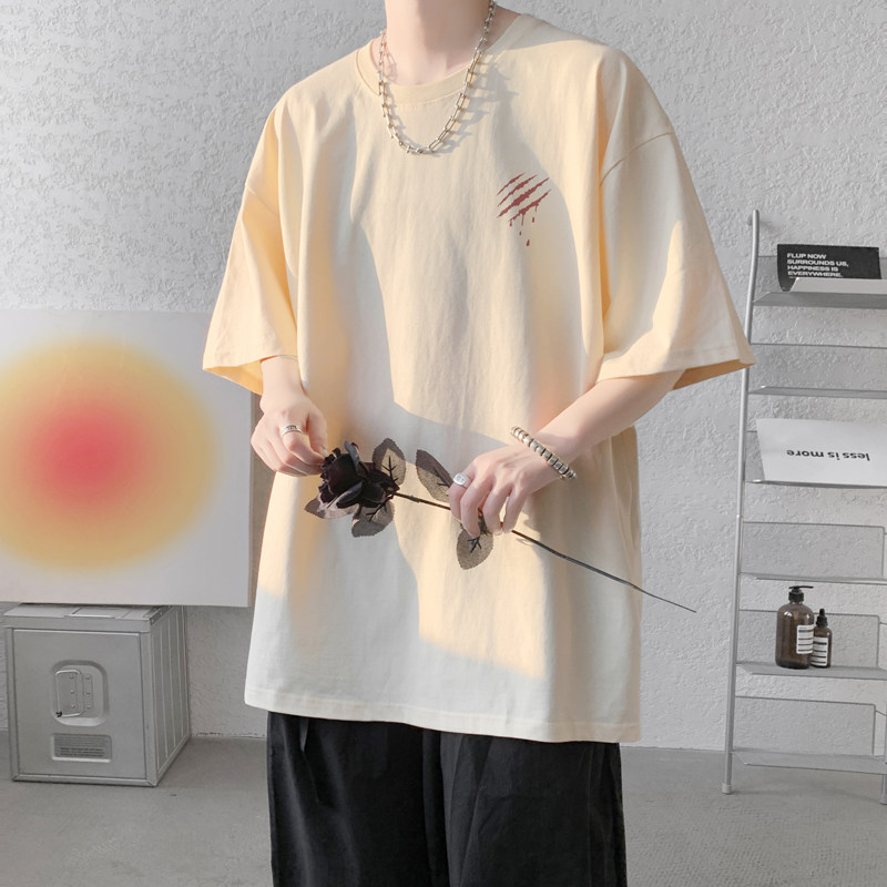 已注册/夏季新圆领港风短袖T恤男生宽松体恤打底衫DT5500/P25,男装T恤,电商B316