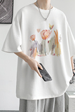 已注册/夏季白色水仙印花短袖T恤宽松男体恤打底衫DT0352/P25，男装T恤，电商B316