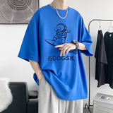 已注册/夏季太空人印花短袖T恤男大码半袖重磅体恤DX8585/P25，男装T恤，电商B316