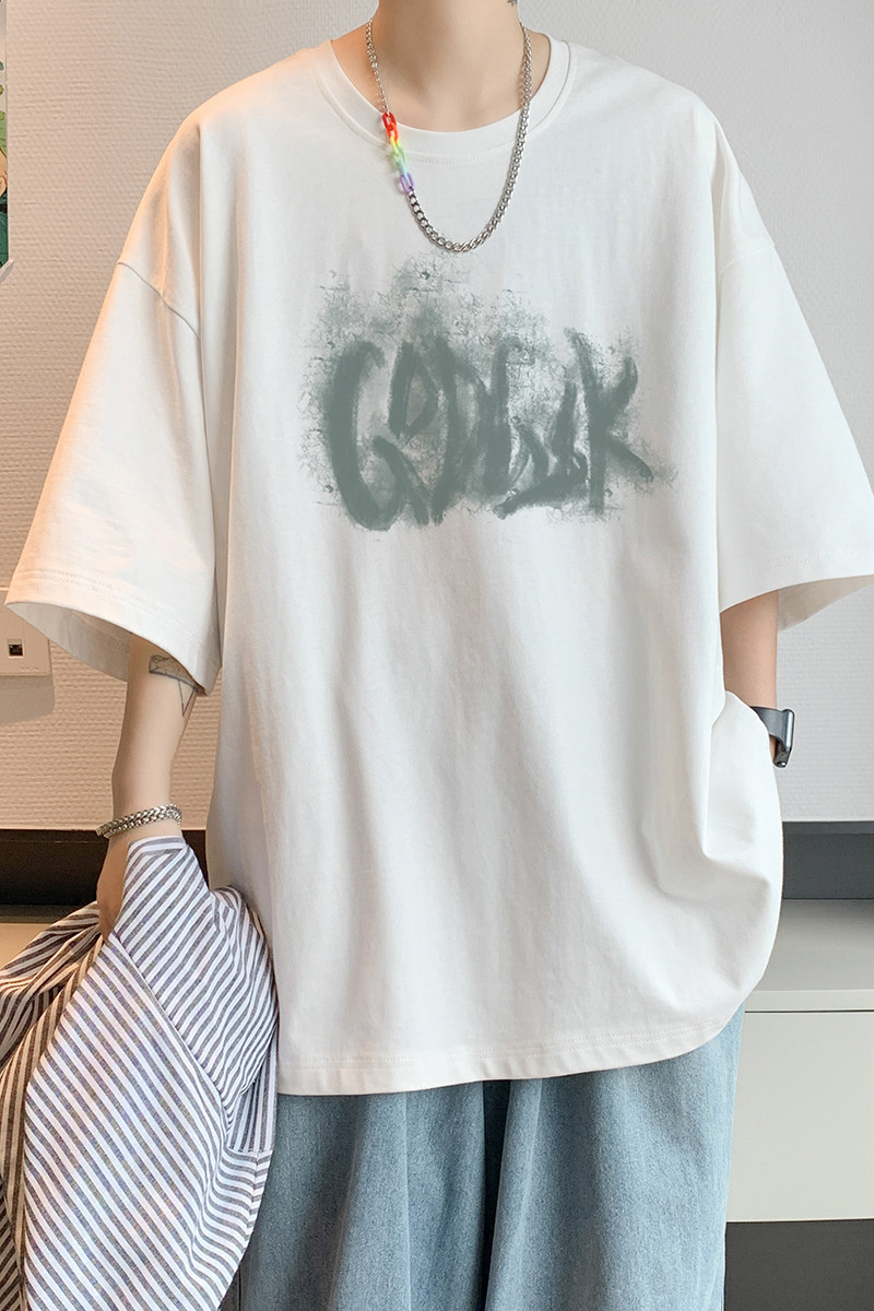 已注册/夏季新印花情侣短袖T恤日系大码体恤打底衫DT8036/P25,男装T恤,电商B316