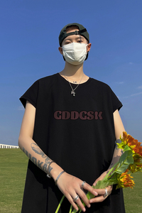 已注册/夏季黑色纯棉背心男宽松款圆领坎肩打底衫 BX2115/P25图片