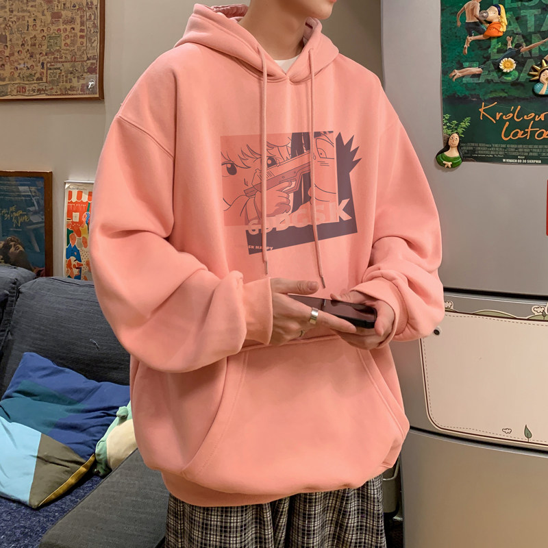 已注册/华棉秋季复古潮流连帽卫衣男生大码打底衫 WY9228/P50图片