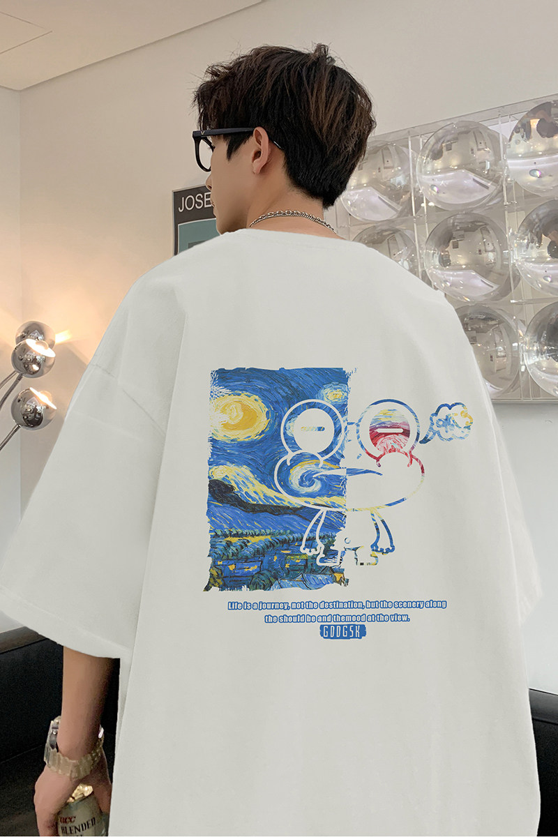 已注册/夏季港风复古短袖T恤男运动宽松体恤打底衫DT3098/P25,男装T恤,电商B316