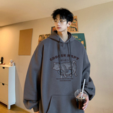 已注册/秋季重磅宽松连帽卫衣男潮大码情侣外套WY9319/P45加绒P50，男装卫衣，电商B316