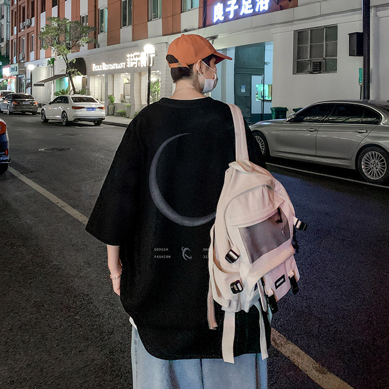 已注册/夏季孤独岛印花短袖T恤男港风半袖大码体恤潮牌DT6880/P28,男装T恤,电商B316