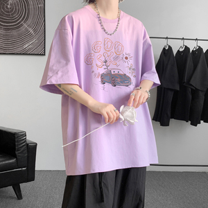 已注册/夏季黄色文艺通勤短袖T恤男大码体恤打底衫DT3268/P25图片