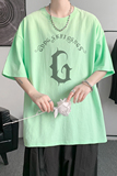 已注册/夏季新荧光绿色印花短袖T恤男松体恤打底衫DT3218/P25，男装T恤，电商B316