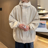 秋冬季防水极简风休闲连帽冲锋衣男大码夹克外套JK2865/P100，男装夹克，电商B316