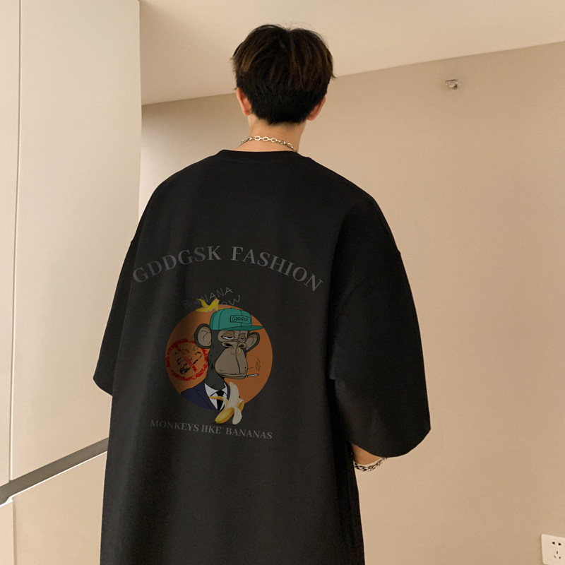 已注册/夏季纯棉动物印花短袖T恤男大码体恤打底衫DT1425/P25,男装T恤,电商B316