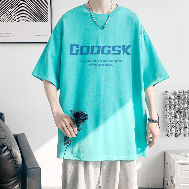 已注册/重磅字母印花短袖T恤男夏季港风半袖体恤打底衫DX1111/P25,男装T恤,电商B316