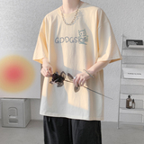 已注册/夏季极简风印花宽松短袖T恤潮男体恤打底衫DT2247/P25，男装T恤，电商B316