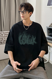 已注册/夏季新日系印花黑色短袖T恤男生体恤打底衫DT8031/P25，男装T恤，电商B316