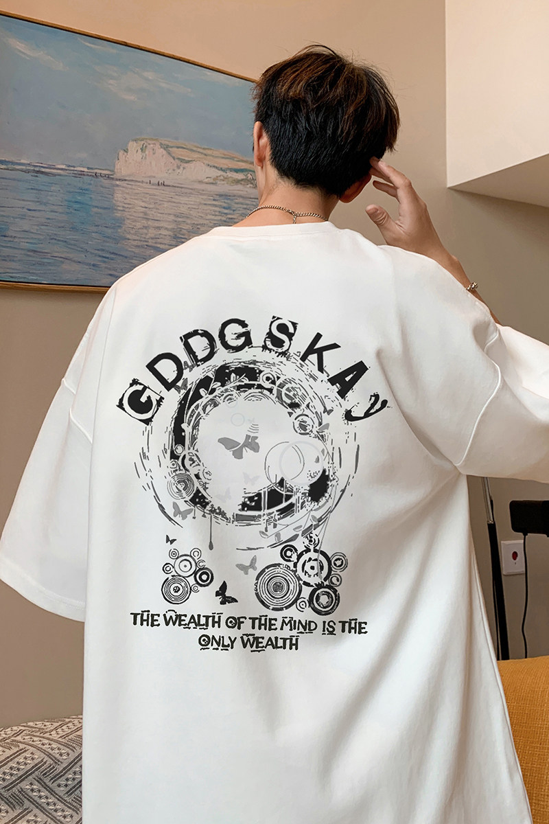 已注册/夏季内景纯棉潮牌百搭短袖T恤男宽松圆领体恤衫DT9670/P25,男装T恤,电商B316