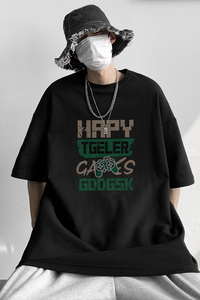 已注册/夏季黑色经典印花短袖T恤男大码体恤打底衫DT8720/P25图片