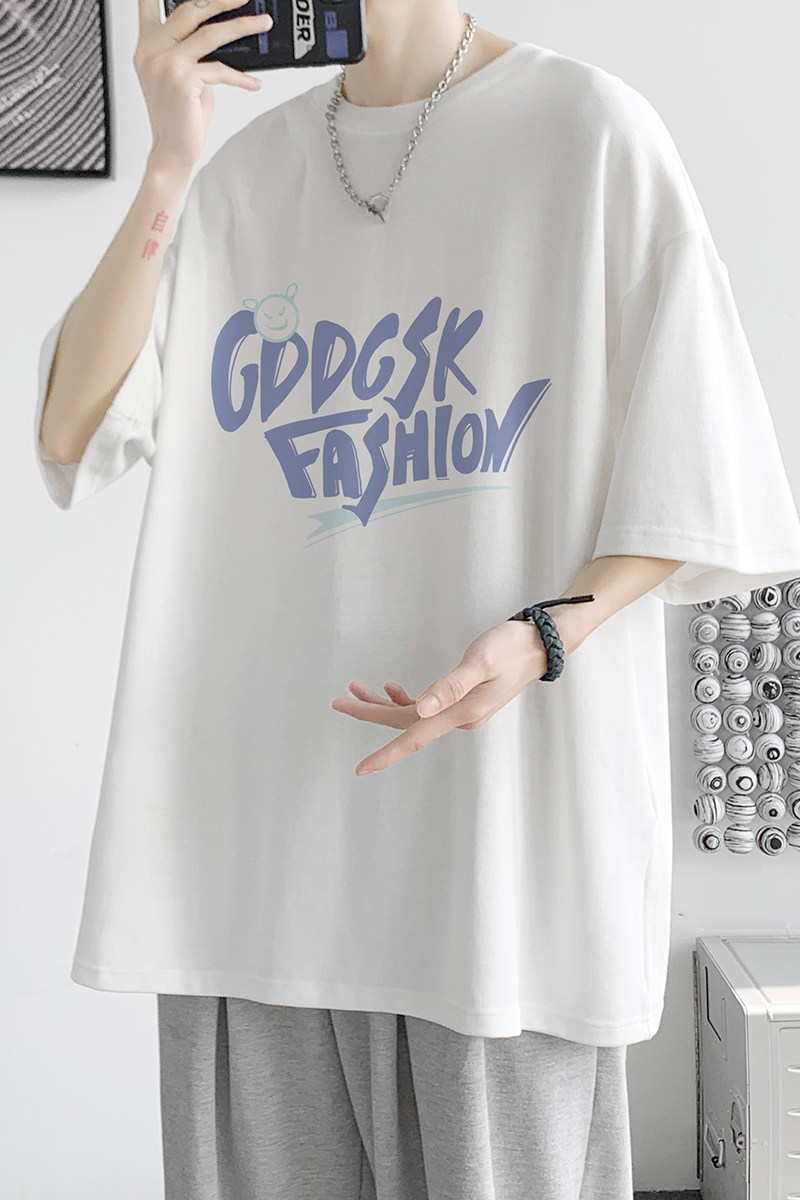 已注册/2025夏季新款印花短袖T恤男女港风大码半袖体恤DT6838/P25,男装T恤,电商B316
