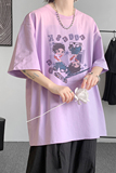 已注册/夏季紫色日系短袖T恤男宽松大码体恤打底衫DT0227/P25，男装T恤，电商B316