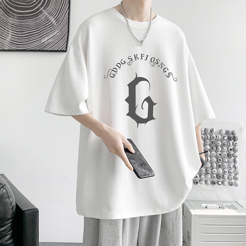 已注册/夏季美式潮牌印花短袖T恤男大码半袖体恤打底衫DT1123/P25图片