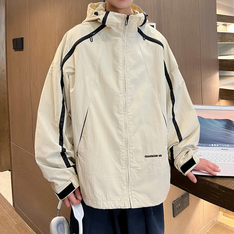 秋冬季欧美风流行冲锋衣男简约大码潮牌夹克外套 JK6321/P100图片