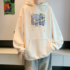 已注册/秋季美式潮流连帽卫衣男落肩大码打底衫WY9120/P45加绒P50图片