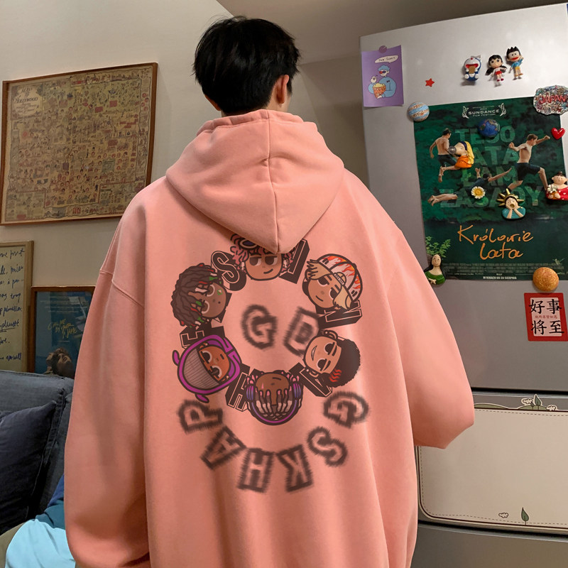 已注册/秋季港风情侣大码卫衣男连帽打底衫外套WY9252/P50加绒P55图片