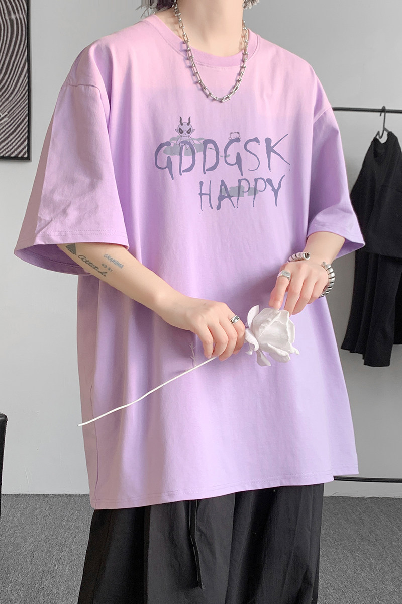 已注册/夏季紫色休闲百搭短袖T恤男大码体恤打底衫DT1561/P25,男装T恤,电商B316