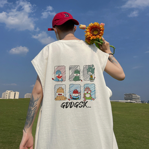 已注册/夏季黑色动物印花背心男生大码坎肩打底衫 BX5806/P25图片