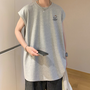 已注册/夏季白色卡通印花背心男生大码坎肩打底衫 BX8180/P25图片