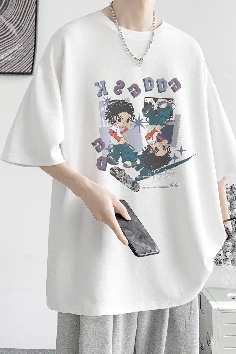 已注册/夏季潮酷滑板印花短袖T恤男大码体恤打底衫DT0227/P25,男装T恤,电商B316
