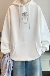 已注册/秋季高街潮流连帽卫衣男落肩大码打底衫WY9127/P45加绒P50图片
