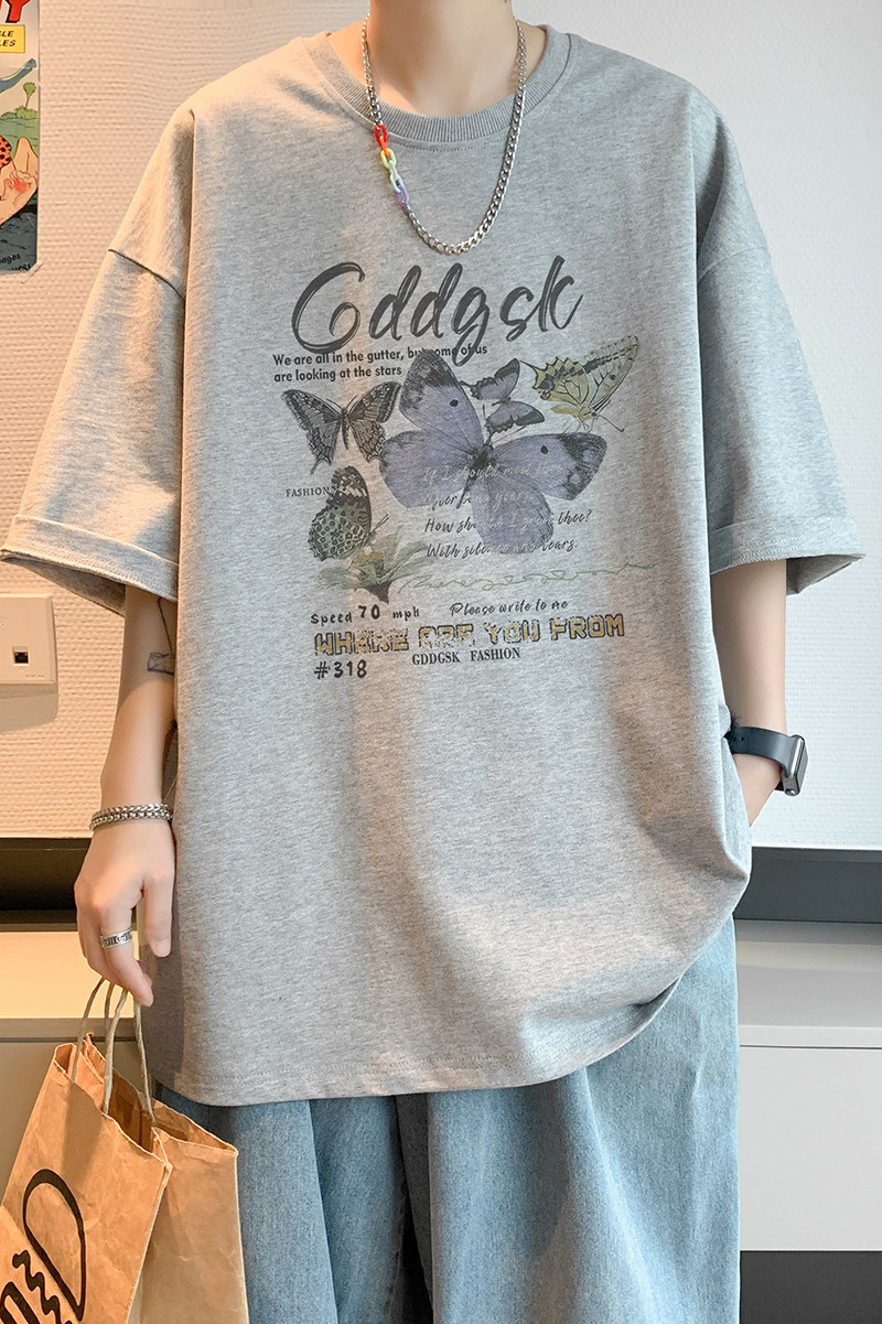 已注册/夏季文艺风潮牌短袖T恤男生大码体恤打底衫DT2944/P25,男装T恤,电商B316