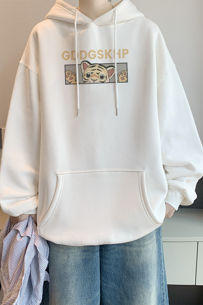 已注册/秋季流行简约印花卫衣男生宽松连帽外套WY9421/P45加绒P50,男装卫衣,电商B316