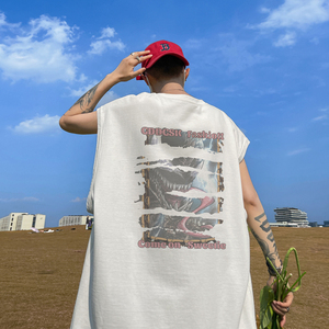 已注册/夏季通勤复古风男宽松休闲背心坎肩打底衫 BX2115/P25图片