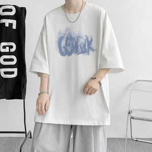 已注册/新夏季印花纯棉黑色短袖T恤男生打底衫体恤DT8031/P25图片