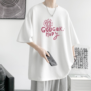 已注册/夏季紫色纯棉宽松短袖T恤男运动体恤打底衫DT1354/P25