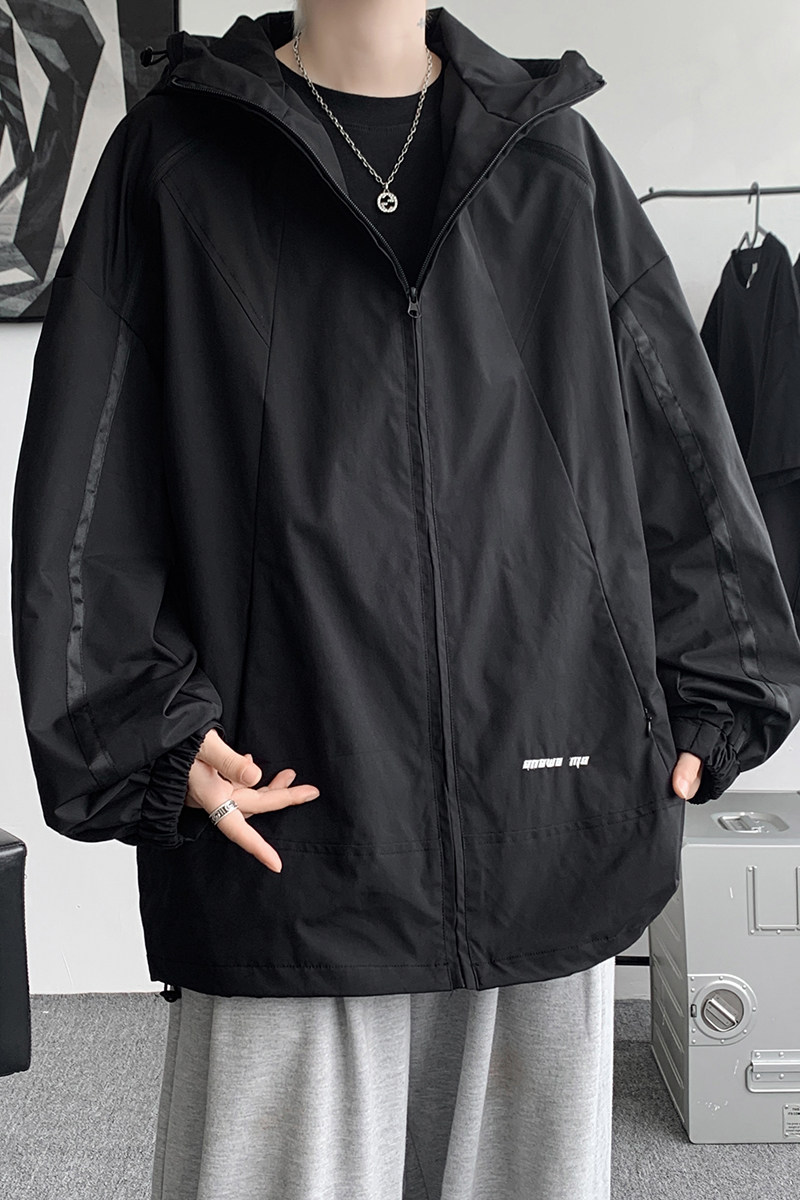 秋冬季休闲风黑色大码百搭冲锋衣男潮牌夹克外套JK6321/P100,男装夹克,电商B316