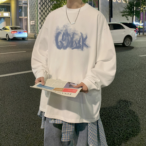 春季重磅百搭圆领打底衫宽松长袖T恤男青年休闲上衣潮CX9398/P30图片