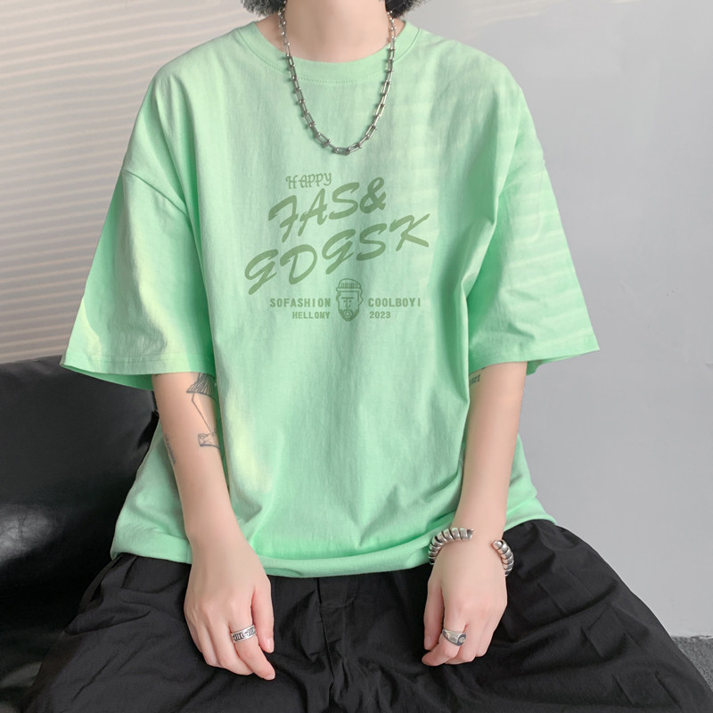 已注册/夏季字母印花情侣短袖T恤男宽松体恤打底衫DT6933/P25,男装T恤,电商B316